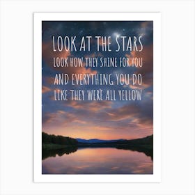 Look At The Stars Quote Lyrics Art Print