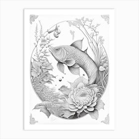 Ginrin Koi Fish Haeckel Style Illustastration Art Print