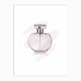 Perfume Bottle Geometric Pink Pattern Art Print
