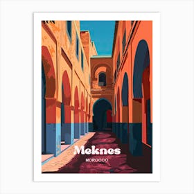 Meknes Morocco Mosaic Travel Art Illustration Art Print