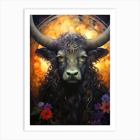 Horned Bull Art Print