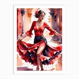 Whispers of the Scarlet Breeze: A Flamenco Dancer Lost In Motion Poster