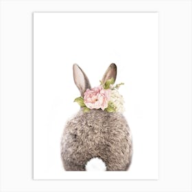 Peekaboo Floral Bunny Tail Art Print