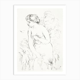 Standing Bather, Down To The Knees, Pierre Auguste Renoir Art Print