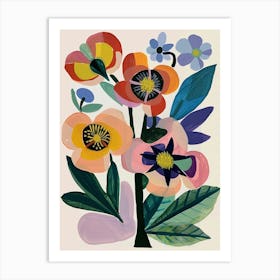 Painted Florals Hellebore 4 Art Print