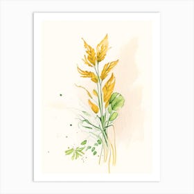 Ginger Herb Minimalist Watercolour Art Print