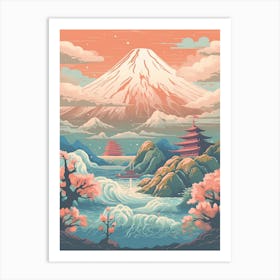 Mount Fuji Japan Travel Illustration 7 Art Print