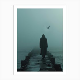 Man On A Pier Art Print