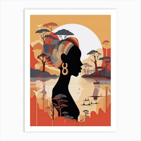 African Woman Silhouette Africa Art Art Print