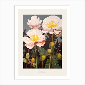 Flower Illustration Portulaca 4 Poster Art Print