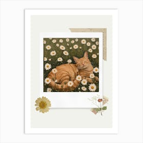 Scrapbook Ginger Cat Fairycore Painting 1 Art Print