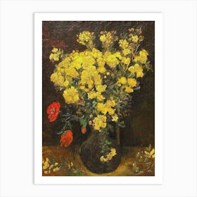 Yellow Flowers In A Vase Art Print