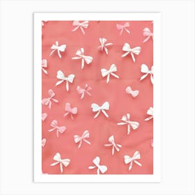 Pastel Pink Bows 4 Pattern Art Print