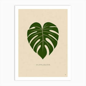 Minimalistic Monstera Leaf Art Print