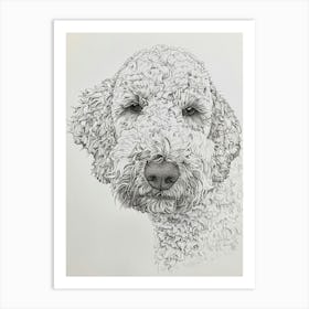 Lagotto Romagnolo Dog Line Sketch 1 Art Print