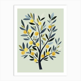 Olive Tree Flat Illustration 5 Art Print