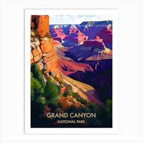 Grand Canyon National Park Travel Poster Illustration Style 1 Art Print