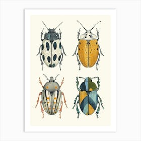 Colourful Insect Illustration Beetle 6 Art Print