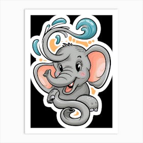 Cute Elephant Art Print