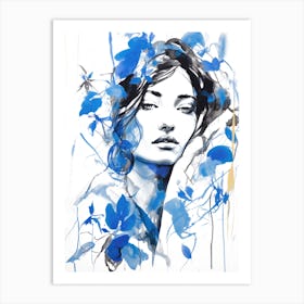 Blue Flowers 44 Art Print