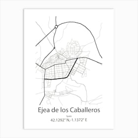 Ejea De Los Caballeros,Spain Minimalist Map Art Print