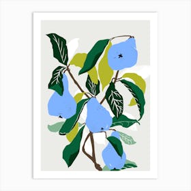 Blue Pears Art Print