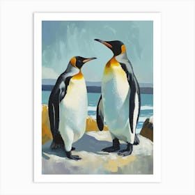 King Penguin Carcass Island Colour Block Painting 3 Art Print