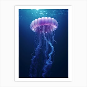 Mauve Stinger Jellyfish Ocean Realistic 1 Art Print