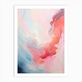 Pink And Blue Abstract Raw Painting 0 Art Print