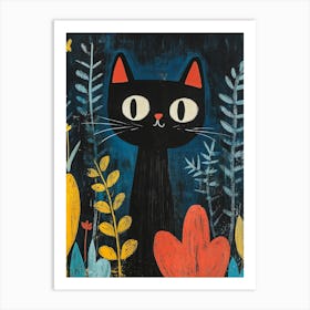 Cat In The Garden 8 Art Print