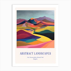 Colourful Abstract Gobi Gurvansaikhan National Park Mongolia 3 Poster Blue Art Print