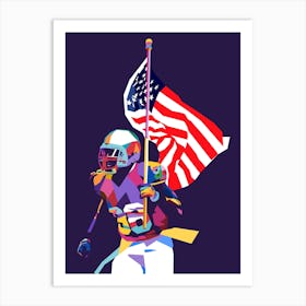 American Football United States Flag Art Print