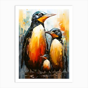 Frozen Togetherness Penguins In Harmony Art Print