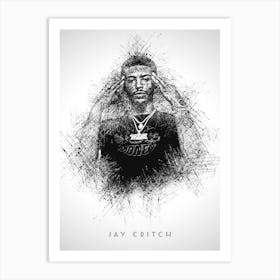 Jay Critch Rapper Sketch Art Print