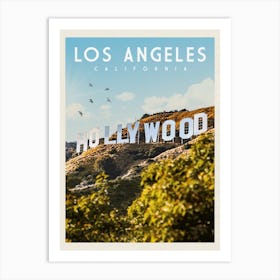 Hollywood California Travel Poster Art Print