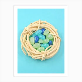 Easter Basket With Jelly Beans Art Print