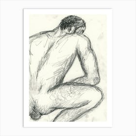 Male Nude From Behind Art Print