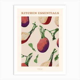 Turnip Root Vegetable Pattern Illustration Poster 4 Art Print