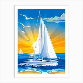 Sailboat On The Beach 3 Art Print