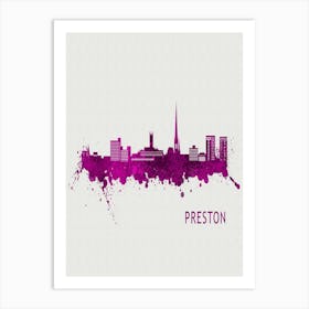 Preston England City Purple Art Print