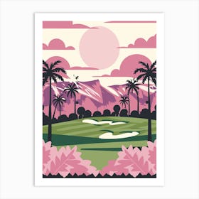 Golf Course In Pink Art Print
