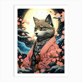 Fox In Cherry Blossoms 2 Art Print