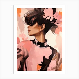 Woman With Flowers 4 Art Print