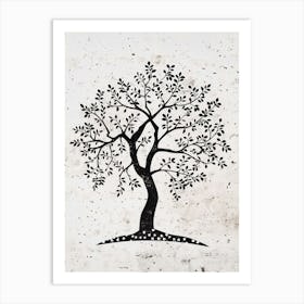 Cherry Tree Simple Geometric Nature Stencil 2 Art Print