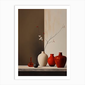 Red Vases Art Print