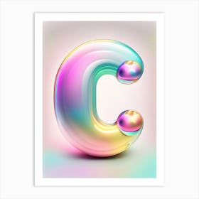 C, Alphabet Bubble Rainbow 3 Art Print