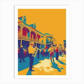 New Orleans Jazz National Historic Park Retro Pop Art 5 Art Print