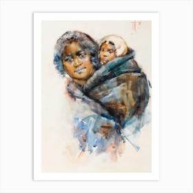 Maori woman and child by Frances Hodgkins (1900) Art Print