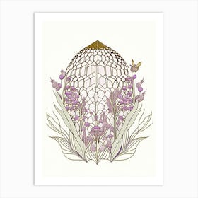 Liliac Beehive 4 Vintage Art Print