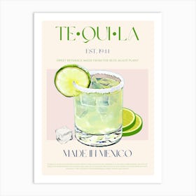 Tequila Liquor Mid Century Art Print